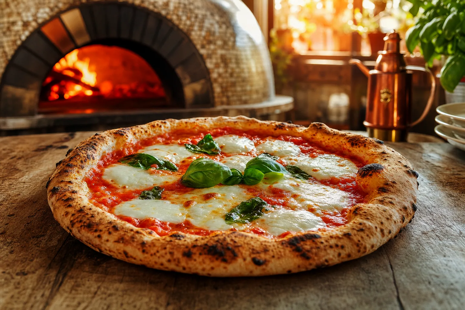 Neapolitanische Pizza aus dem Steinofen bei Bonottis